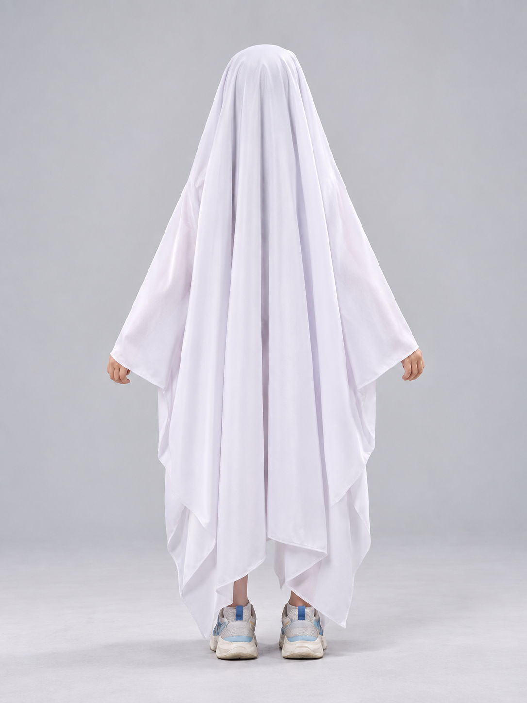 White Ghost Costume with Draping and Face Print