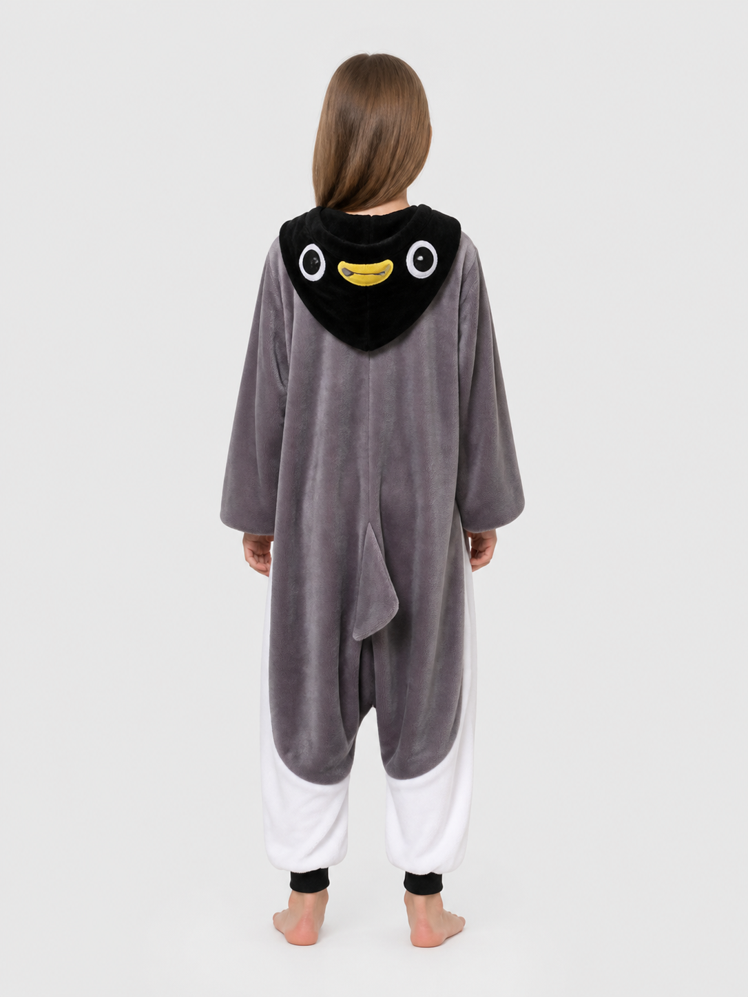 Husky Flannel Hooded Onesie Pajama back view