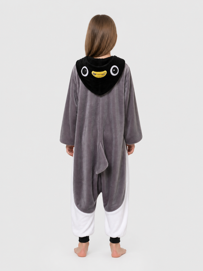 Husky Flannel Hooded Onesie Pajama back view