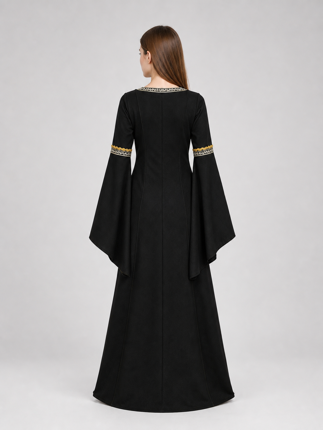 Medieval Halloween Costume Dress with Lace-Up Detail