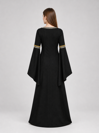 Medieval Halloween Costume Dress with Lace-Up Detail