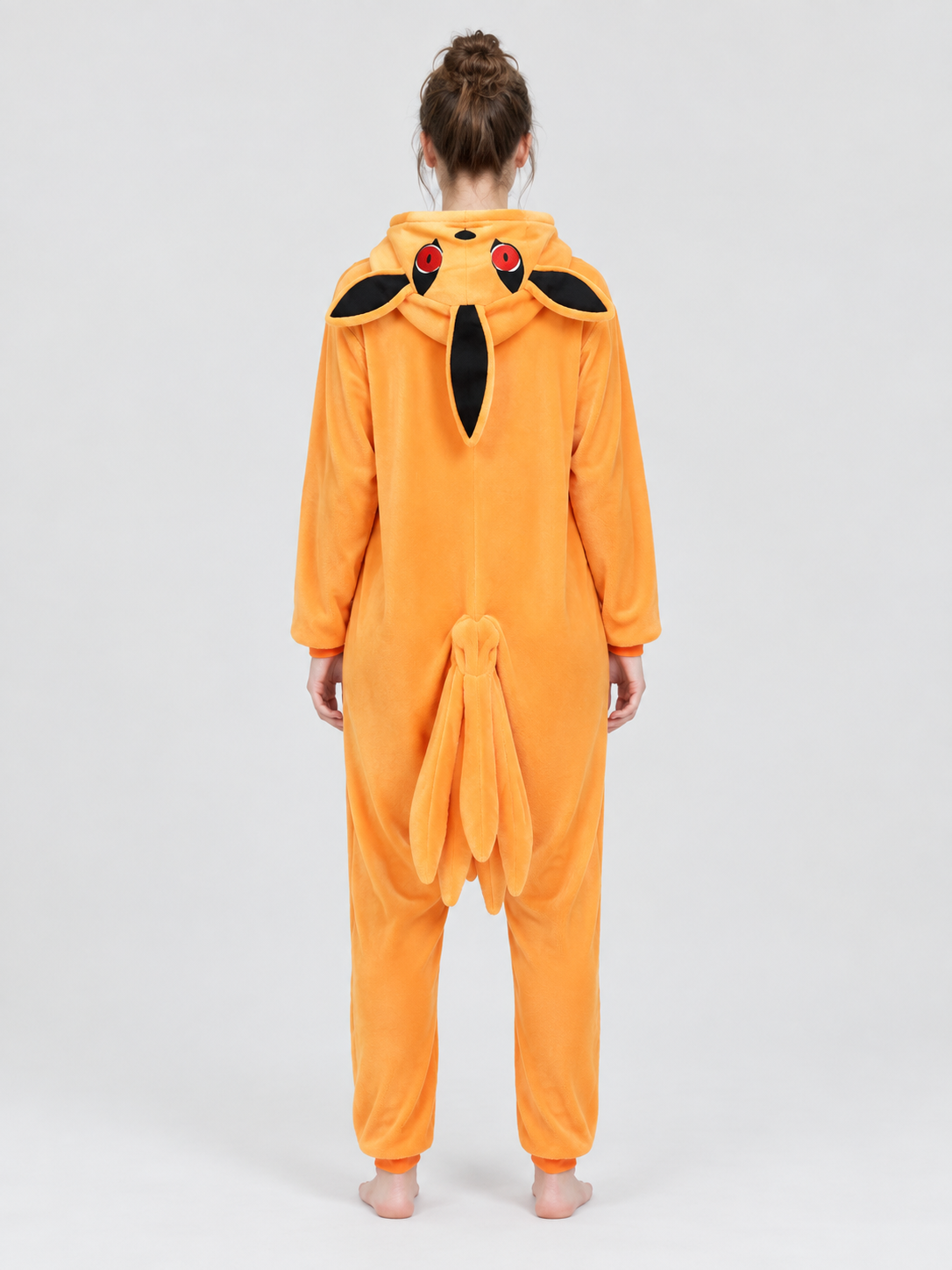 Orange Kigurumi Pajama with Hood and Decorative Ears