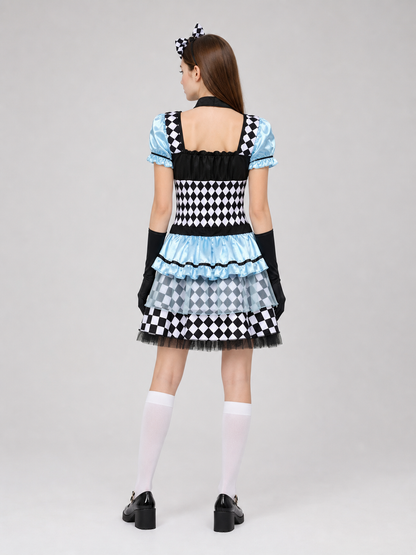 Harlequin Costume with Apron and Accessories