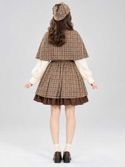 Detective-Style Cosplay Costume, Dress, Cape, Hat