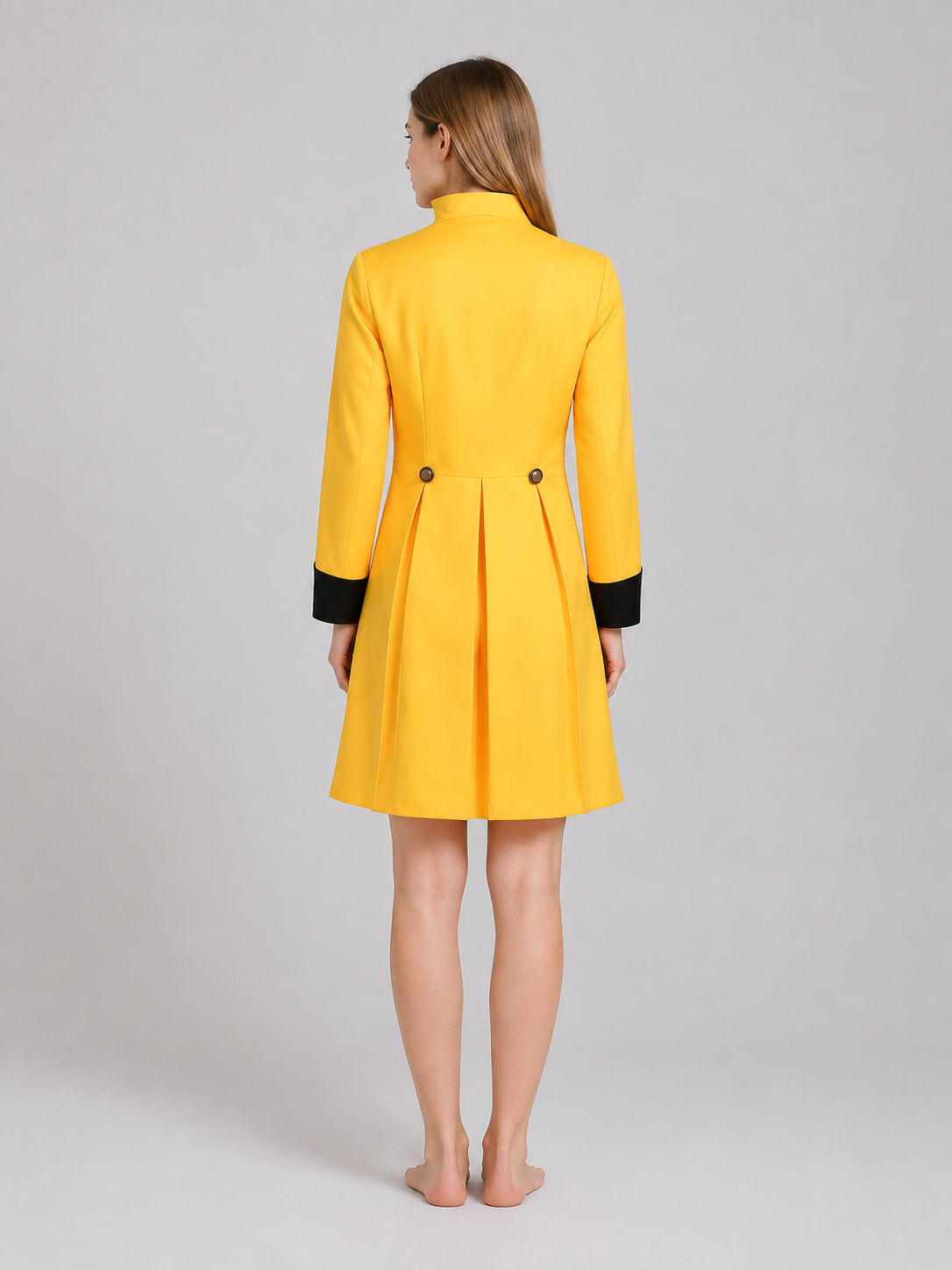 Yellow Vintage Cosplay Suit with Vest back view