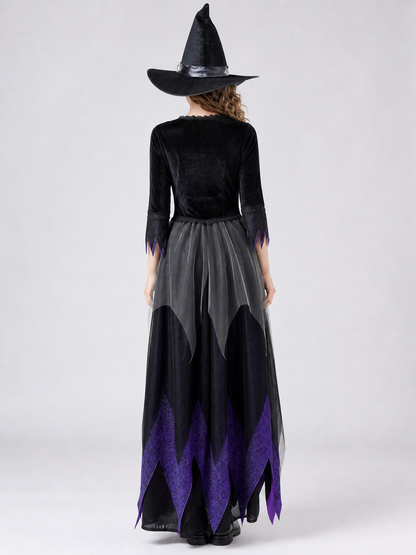 Witch Cosplay Costume with Hat and Lace