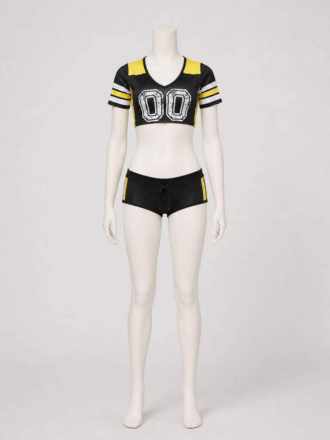 Cheerleading Costume Set: Top and Shorts with Number 00 back view