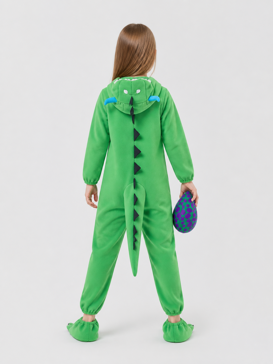 Hooded Dinosaur Costume with Tail back view