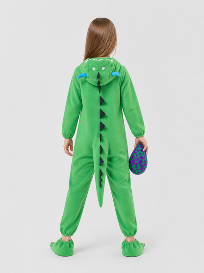 Hooded Dinosaur Costume with Tail back view