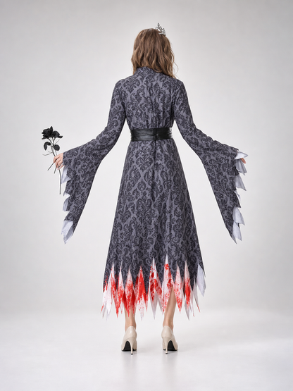 Gothic Vampire Costume: Dress, Belt, and Crown