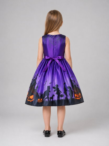 Children's Carnival Dress with Witch Hat back view