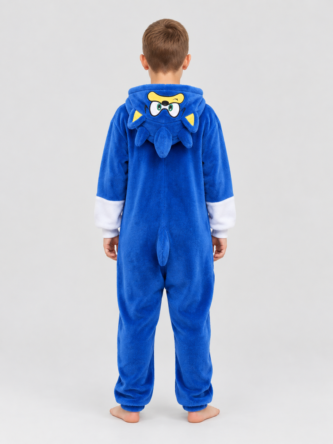 Blue Kigurumi Jumpsuit with Yellow Insert and Hood