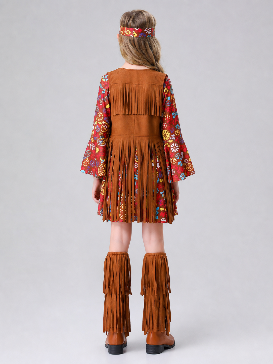 Carnival Costume with Fringe and Retro Print