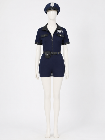 Women's Police Officer Costume for Carnival Cosplay back view