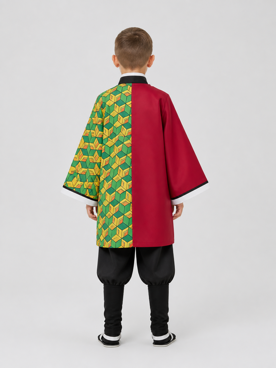 Anime Cosplay Long Two-Tone Cape Cloak back view