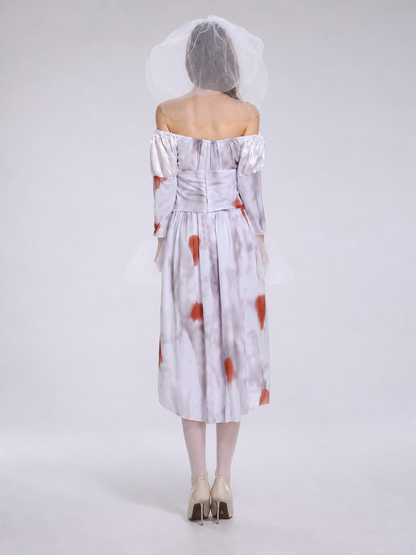 Halloween Cosplay Costume Dress with Veil