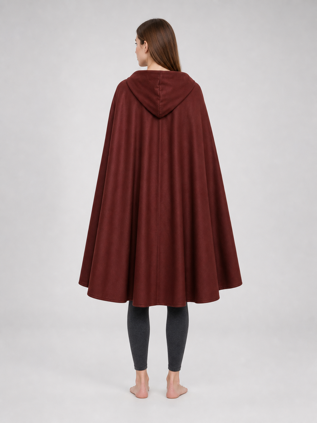 Burgundy Hooded Carnival Cloak for Cosplay
