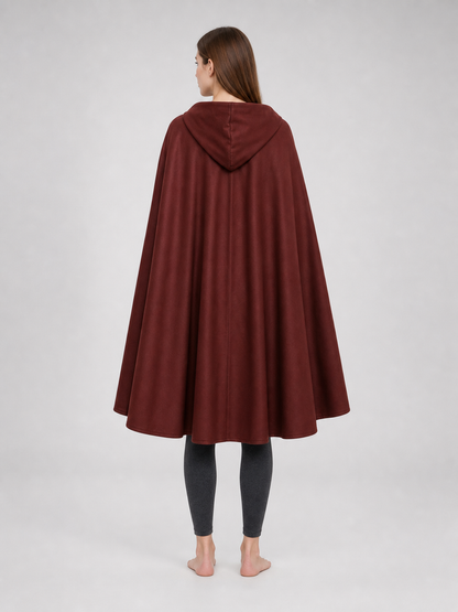Burgundy Hooded Carnival Cloak for Cosplay