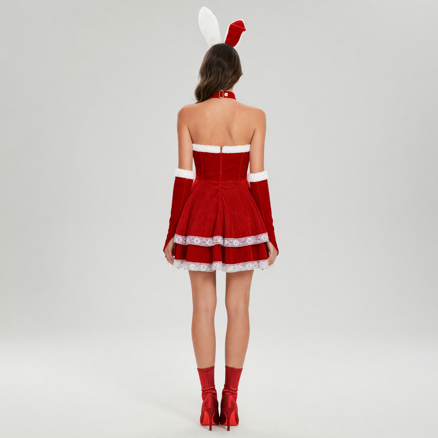 New Year's Bunny Costume: Red Dress with Ears