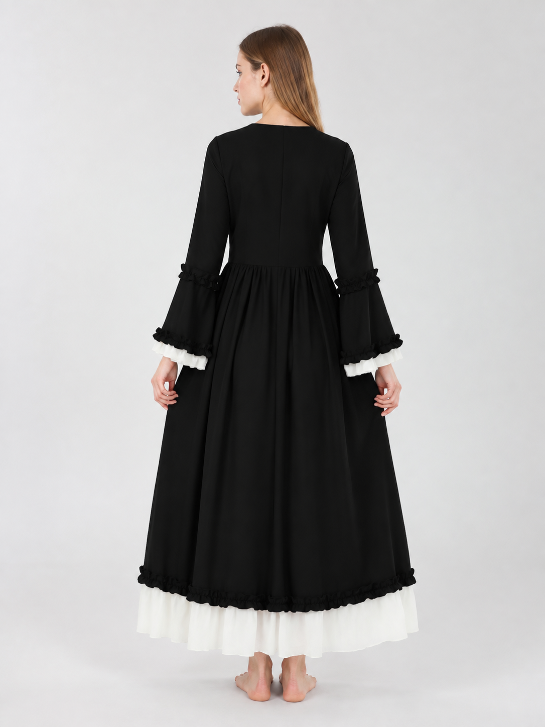 Long Medieval-Style Carnival Dress back view