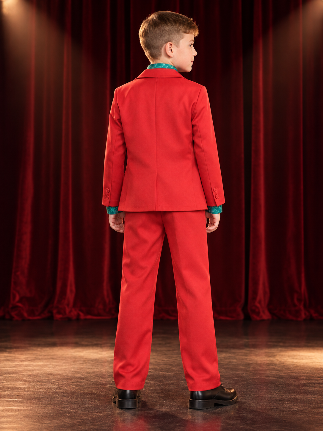 Clown costume: jacket, vest, shirt, pants