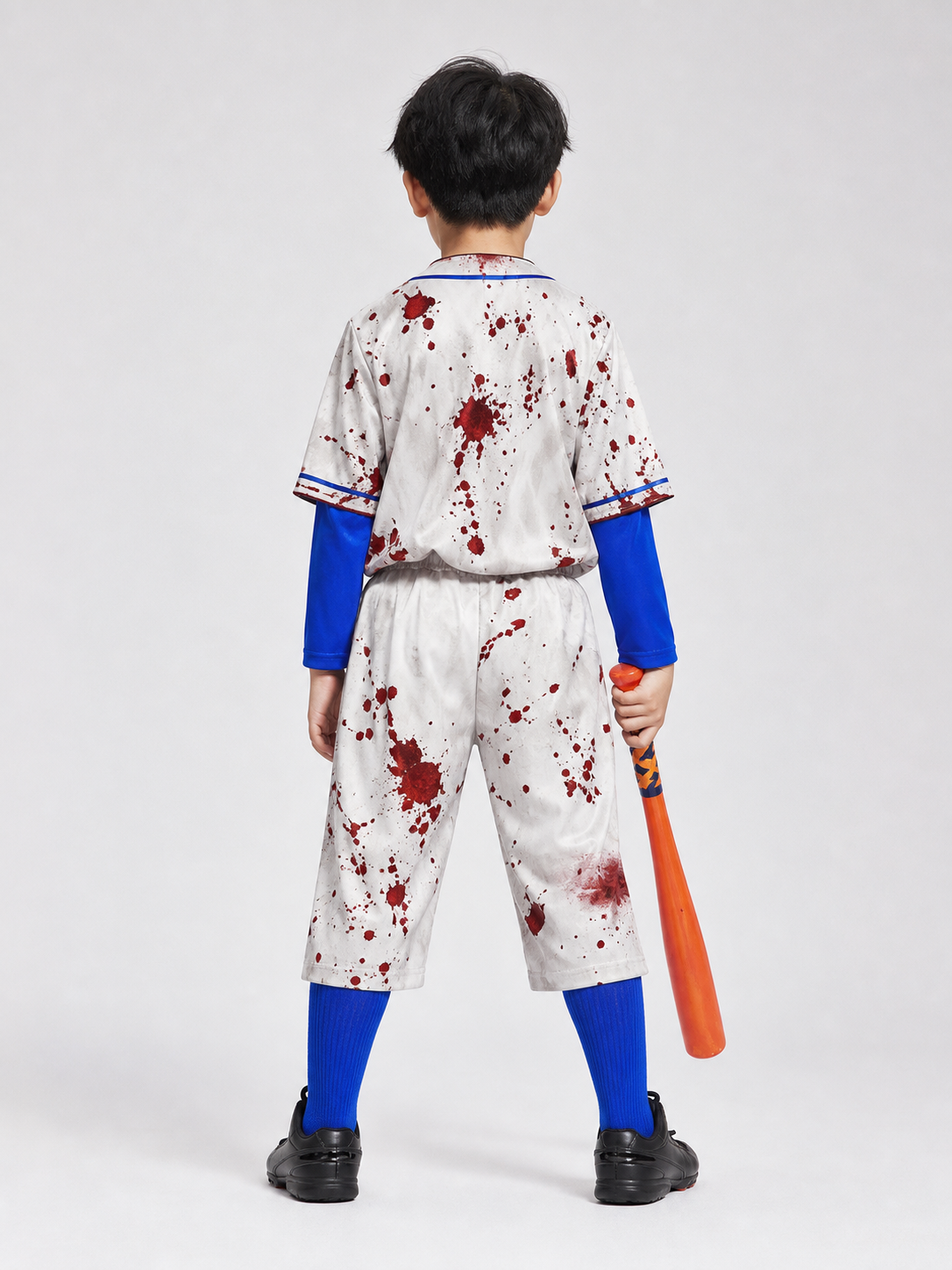 Zombie Costume: White Set with Blood-Effect Print