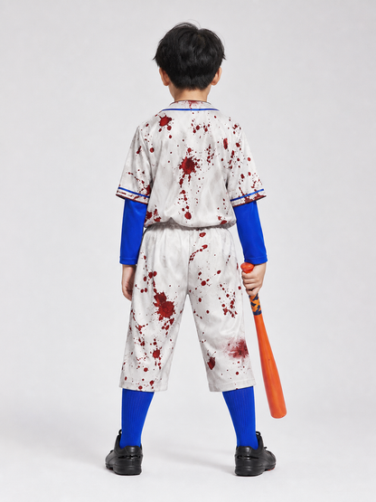 Zombie Costume: White Set with Blood-Effect Print