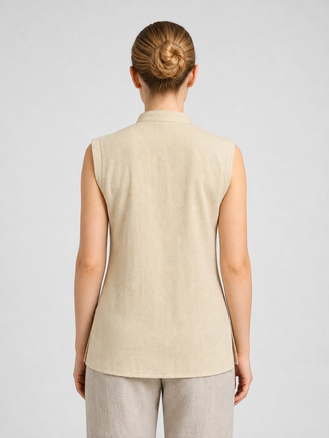 Lace-Up Vest with Stand Collar, Halloween