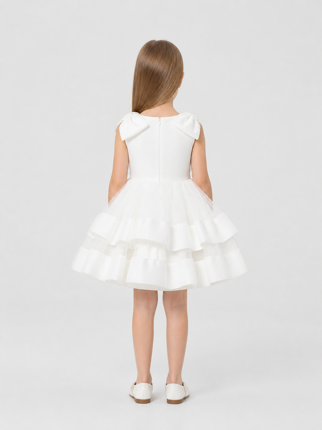 Full Dress with Bow, Layered Skirt back view