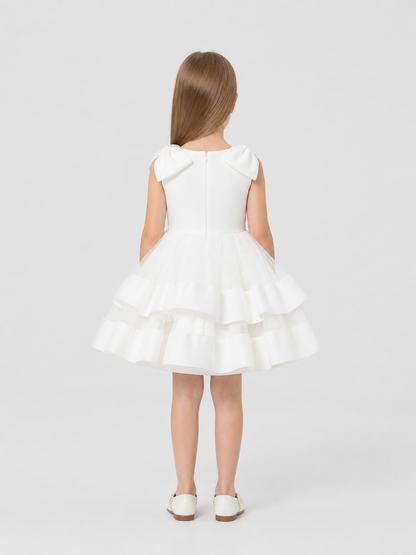 Full Dress with Bow, Layered Skirt back view