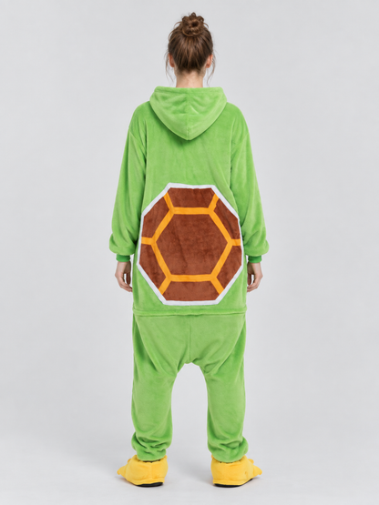Green Turtle Kigurumi Jumpsuit with Shell and Hood