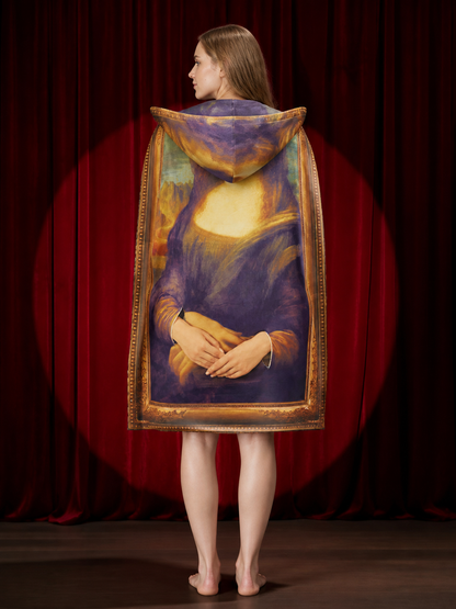 Vintage Portrait Frame Bodysuit Costume, Mona Lisa Style Halloween Outfit back view