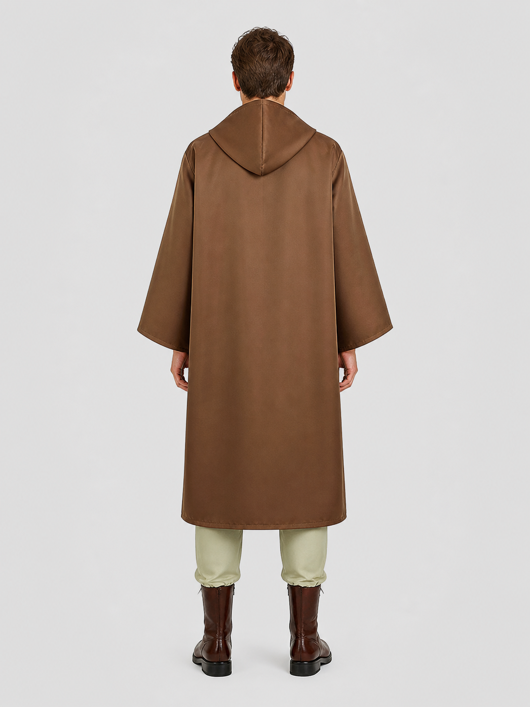 Star Wars cosplay costume, brown hooded robe back view