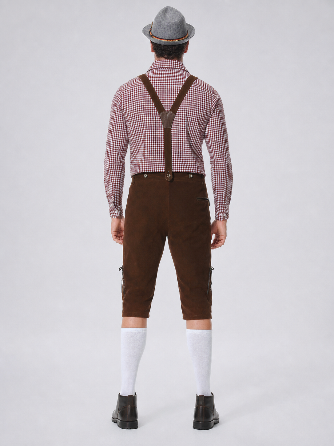Historical Costume with Suspenders, Shirt, and Hat