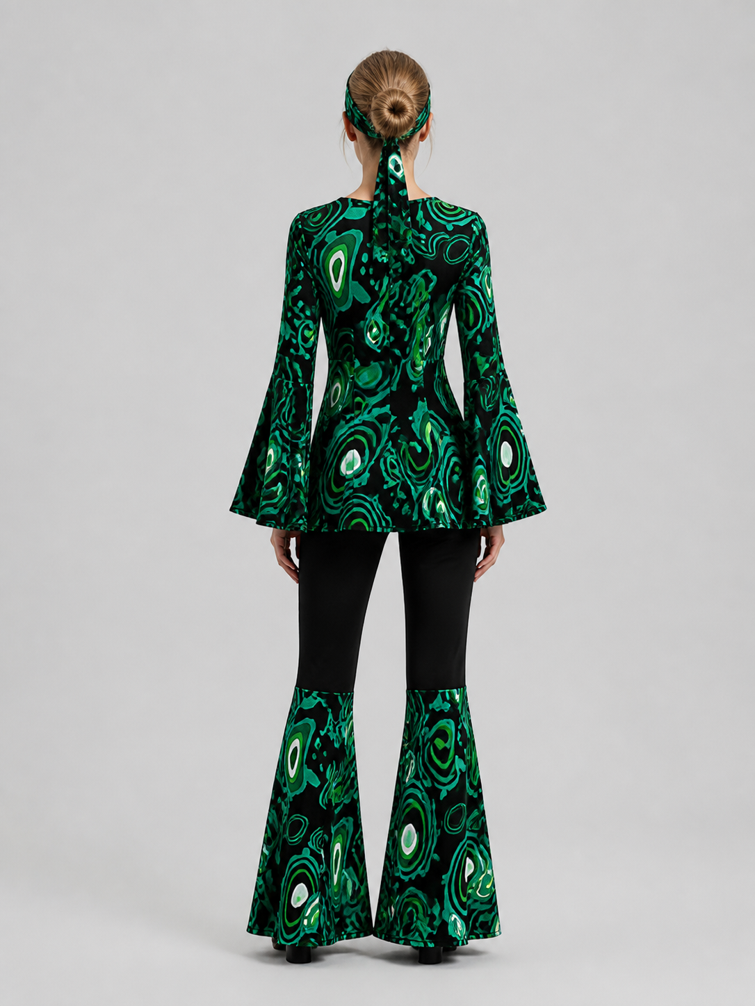 Stage Costume with Flared Pants, Psychedelic Print back view