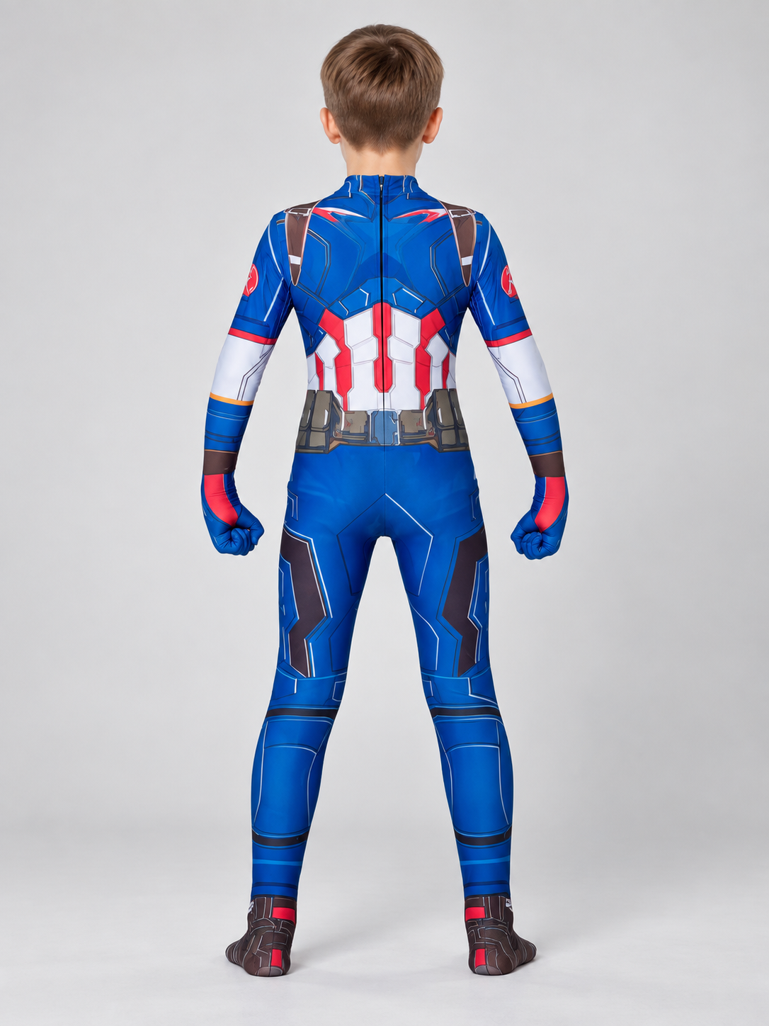 Blue Superhero Costume for Cosplay with a Star
