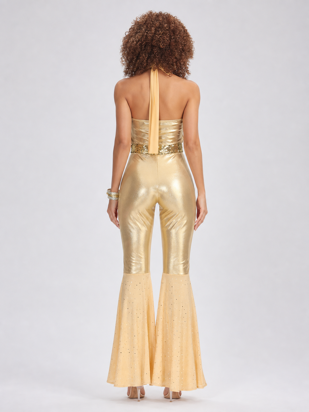 Gold Disco-Style Cosplay Jumpsuit