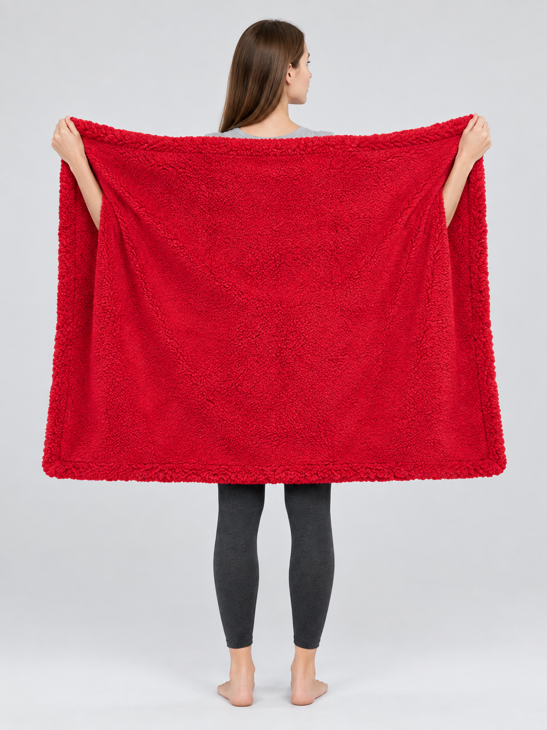 Double-Sided Red Blanket for Pets back view