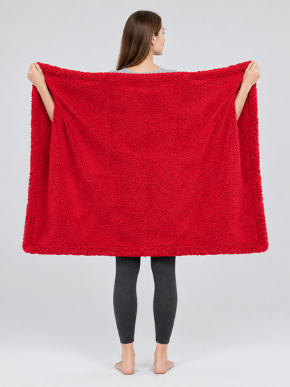 Double-Sided Red Blanket for Pets back view