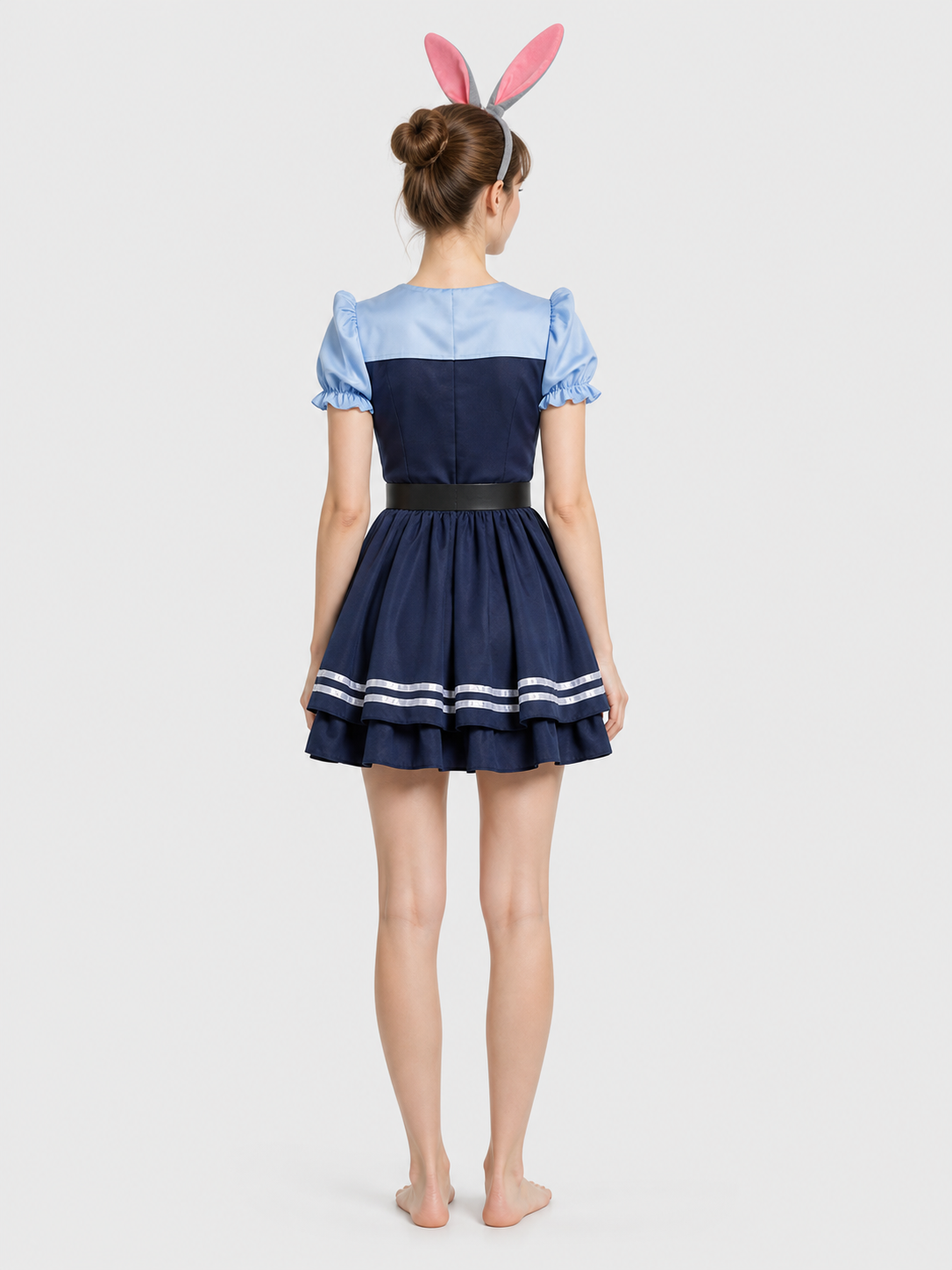 Judy Cosplay Costume, Dress with Accessories back view