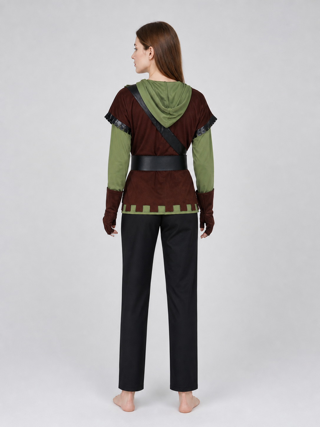 Green Arrow cosplay costume with vest and belt