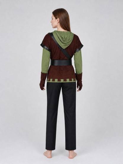 Green Arrow cosplay costume with vest and belt