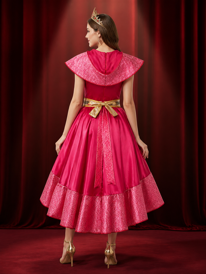 Girls Princess Costume Set, Bright Pink Dress with Crown and Magic Wand