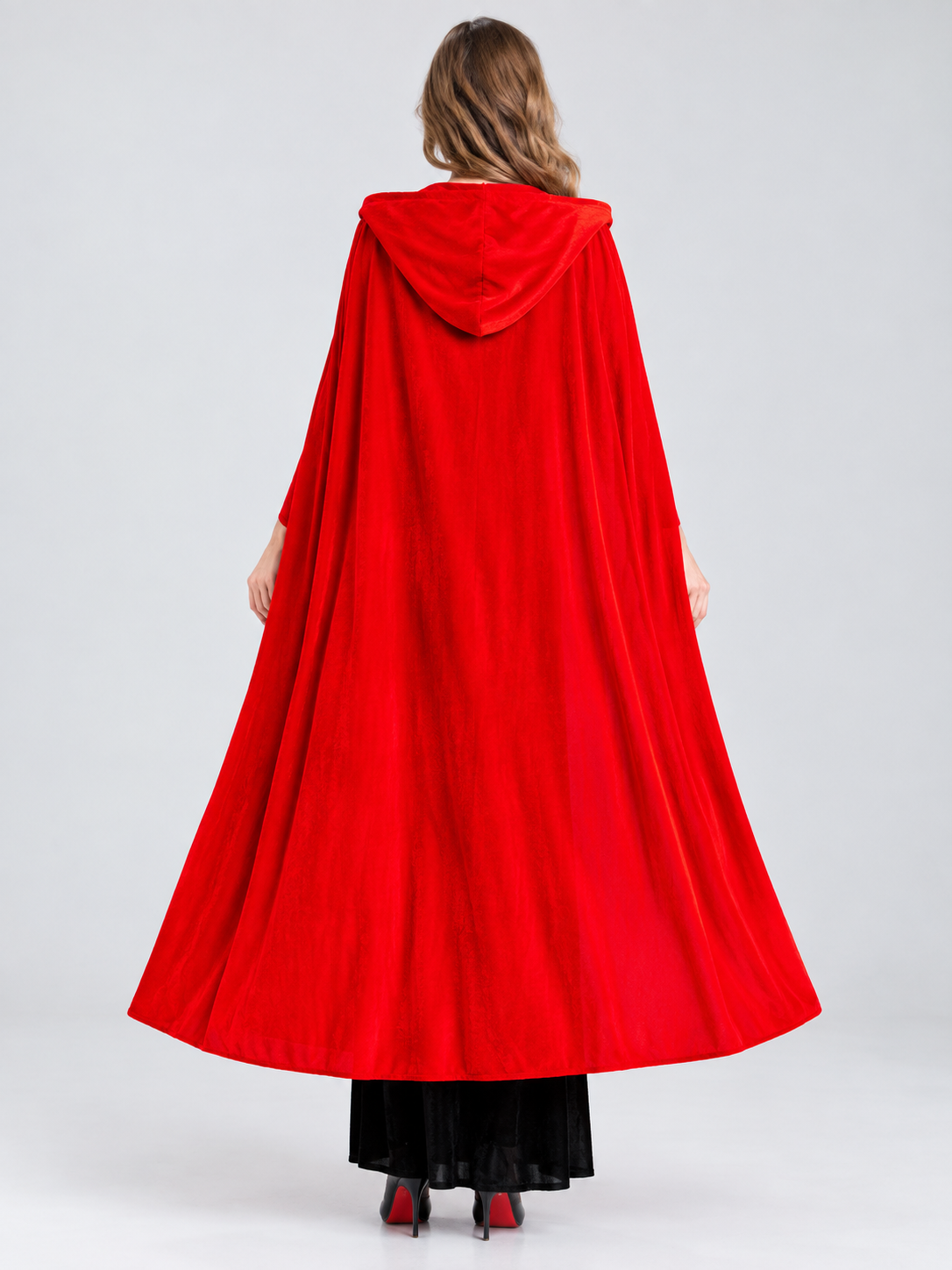 Red and Black Vampire Costume with Cape and Dress