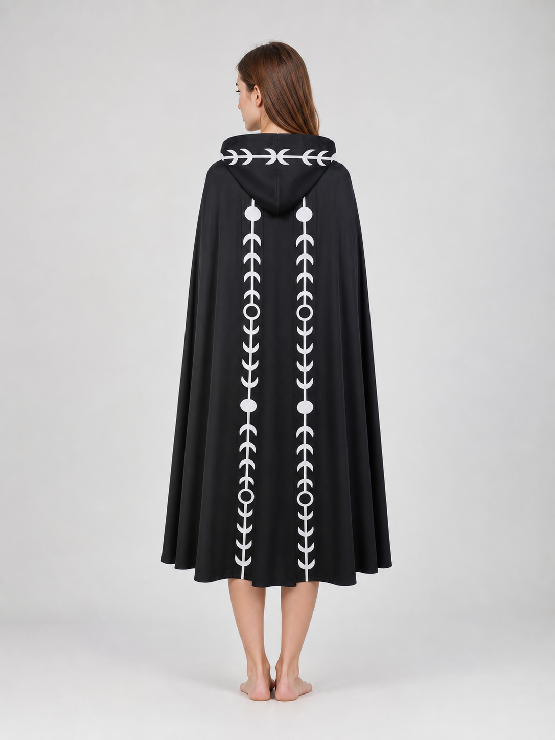 Black Hooded Cape, Medieval Style