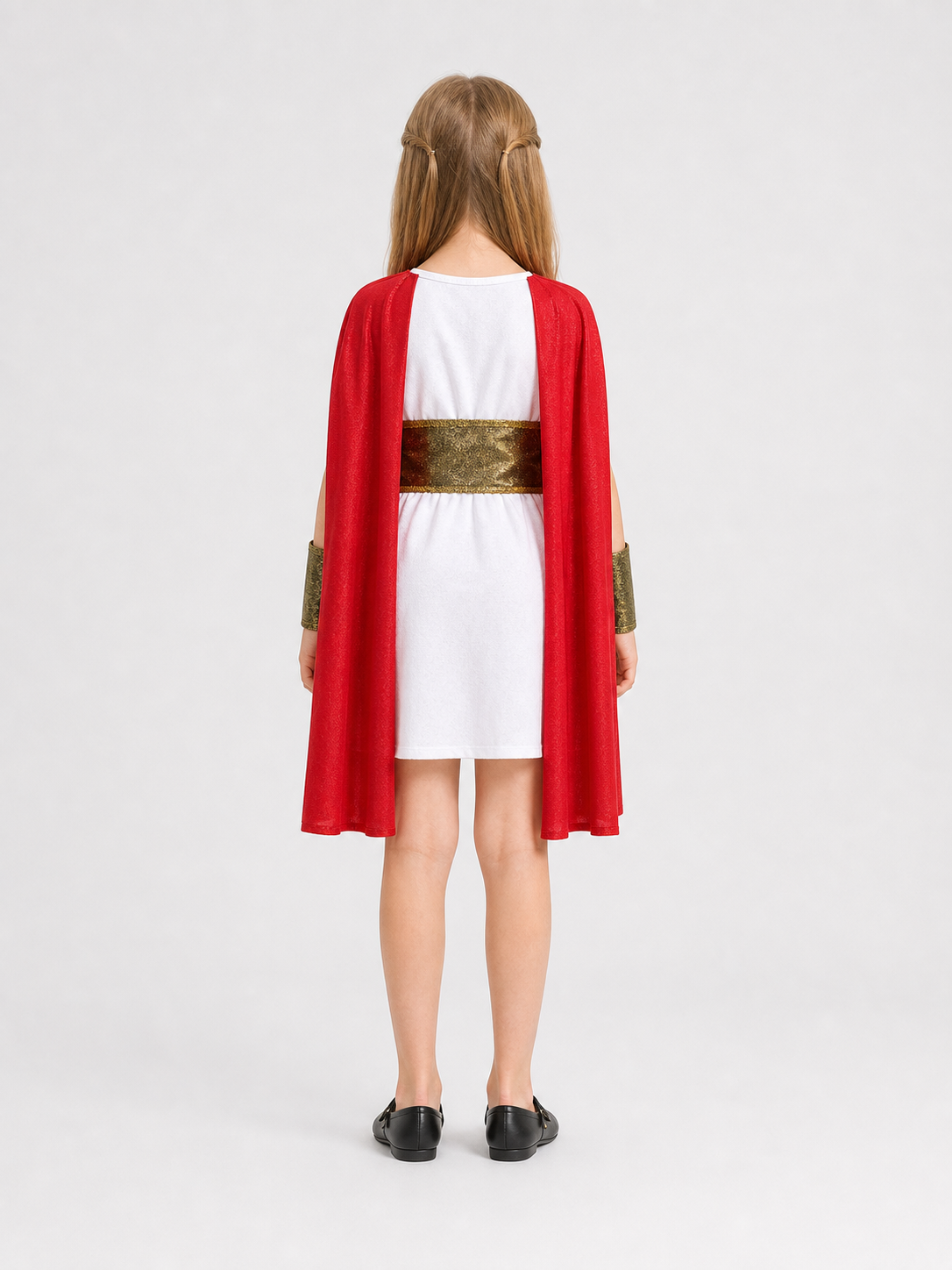 Ancient Roman Warrior Costume with Red Cape for Cosplay back view
