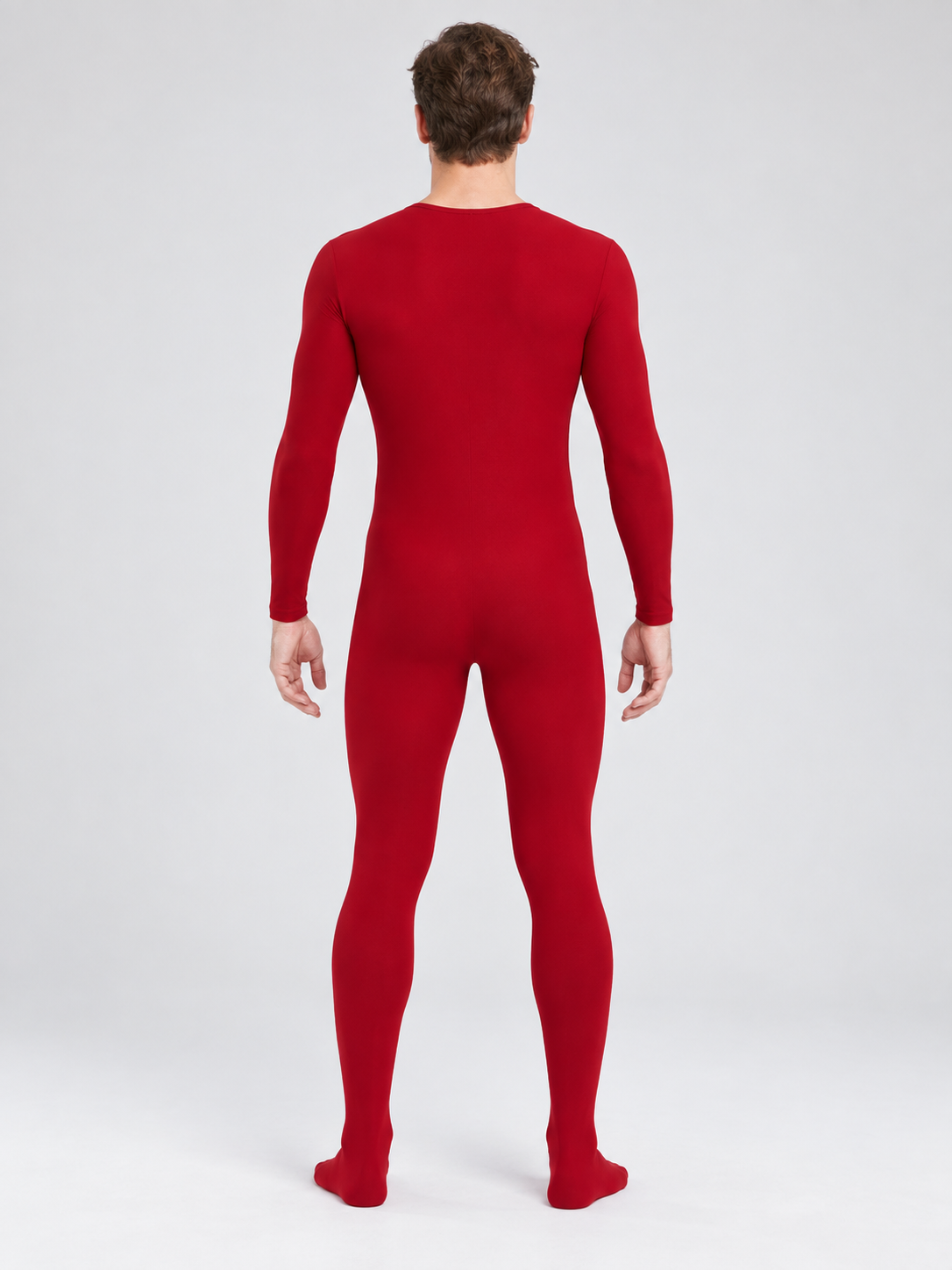 Red form-fitting jumpsuit made of milk silk