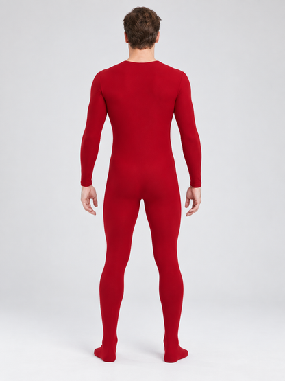 Red form-fitting jumpsuit made of milk silk