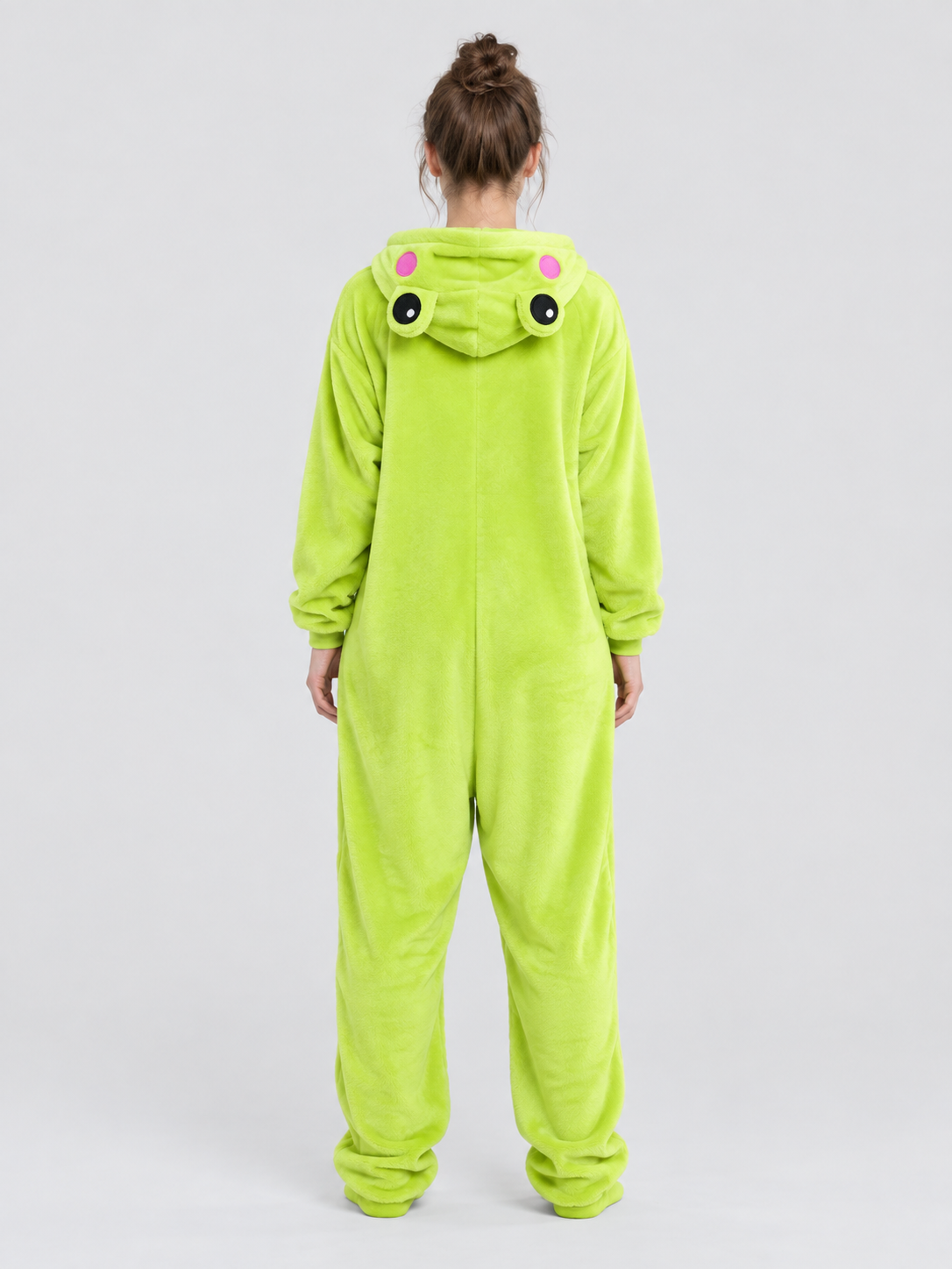 Hooded One-Piece Pajama with Cartoon Design