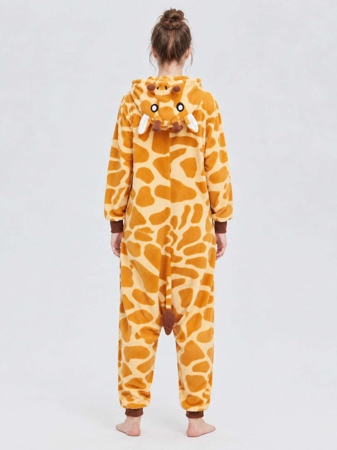 Fleece Giraffe Hooded One-Piece Pajamas